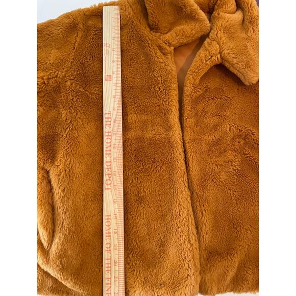 Express Tedy Coat Orange Size L - Picture 7 of 9